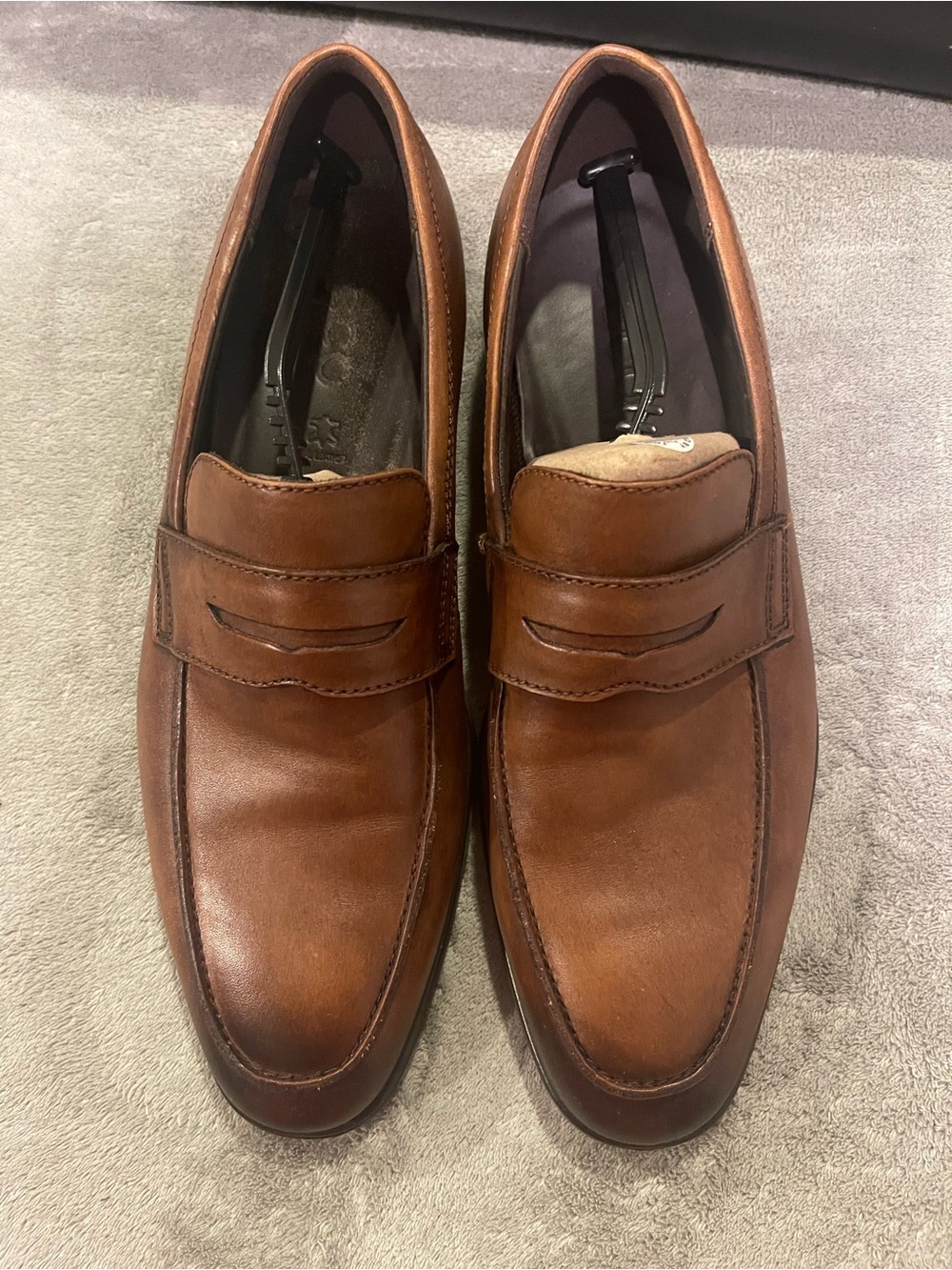 Ecco Men's Tan/Brown Leather Penny Loafers